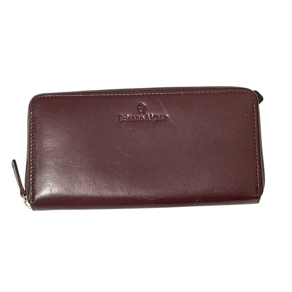 VTG Etienne Aigner Burgundy Genuine Leather Women's Zip Around Wallet 8" Clutch - Picture 1 of 5